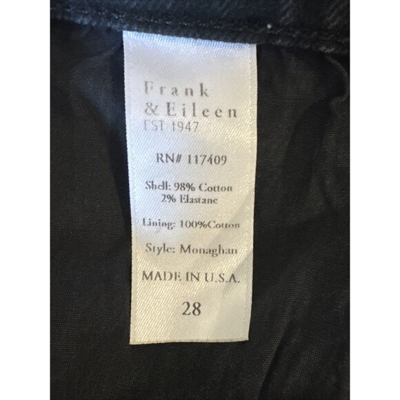 Frank & Eileen Monaghan Size 28  Mom Jeans Black Wash High Rise Straight $249 - Picture 8 of 16